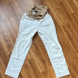 White soft maternity pants by A Pea in the Pod